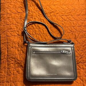 Lauren Ralph Lauren Gray Leather Crossbody Bag